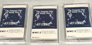 Vintage The Famous Hits Of World War II Big Band Swing 3 Cassette Lot 1988 - Picture 1 of 2