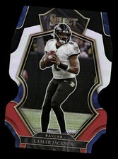 2022 Select Lamar Jackson #107 Black Red Prizm Premier Level Die Cut Ravens