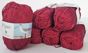 Dale of Norway/Dale Garn Piper DK yarn, Red #7539, Egyptian Cotton, lot of 6 - Picture 1 of 2