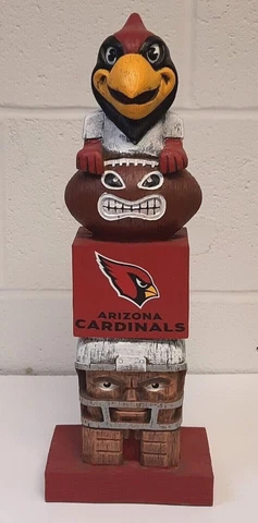 Arizona Cardinals NFL Team Mascot Tiki Totem Pole Man Cave Decor Statue Figure Cover