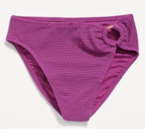 Old Navy O-ring French Cut Crochet Knit Mid Rise Bikini Bottom Chioggia Beet 3X - Picture 1 of 3