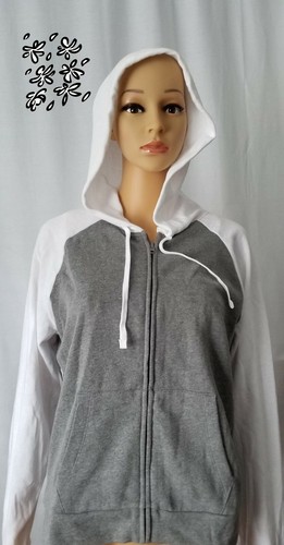 UNDERCOVER NWOT VICTORIA'S SECRET PINK 5TH & OCEAN ZIP HOODIE WHITE GRAY ZIP JACKET