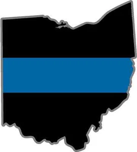5" OH Ohio State Thin Blue Line Police Sheriff SWAT Sticker Law Enforcement - Foto 1 di 1