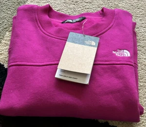 The North Face Youth Girls Camp Crew Fuschia Pink Sweatshirt Size XL NWT - Picture 1 of 8