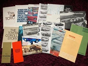 Colección de folletos de coches Toyota, lote de trabajo, edición Reino Unido años 60 a 70, 19 artículos 10 - Imagen 1 de 3