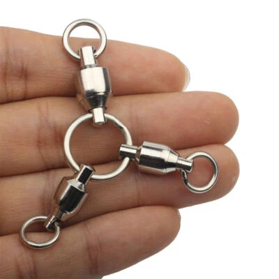 5PCS Heavy Duty Fishing Swivel 3-way Ball Bearing Connector Rolling Swivel Ring - Image 1 of 4