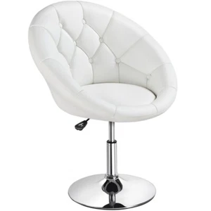 Barstool Height Adjustable Bar Chair PU Round Tub Chair Swivel Vanity Chair - Picture 1 of 83