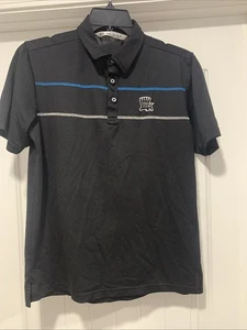 Travis Mathew Herren Poloshirt Medium Schwarz Gestreift Baumwolle Kurzarm - Bild 1 von 11