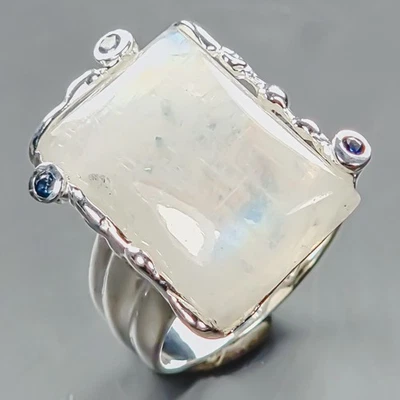 Vintage ring 22 ct Natural Moonstone Ring 925 Sterling Silver Size 7 /R438954 - Image 1 of 4