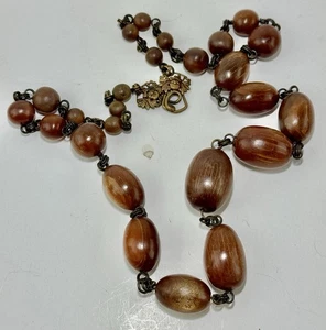 STEPHEN DWECK TIGER EYE STONE BEAD NECKLACE (RD4) - Picture 1 of 15