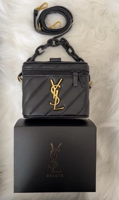 YSL Yves Saint Laurent Beaute Beauty GWP VIP Estuche de tocador Bolso convertido Negro NUEVO Foto 1 de 4