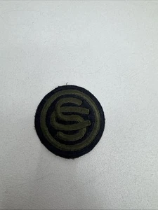 WWII US Army OCS Patch Officers Candidate School Original OD Green on Black - Picture 1 of 2