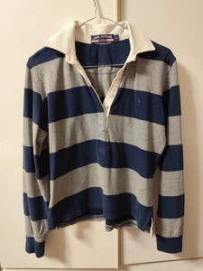 Maglia Donna Manica Lunga Cotone A Righe Blu e Grigio. Taglia S. - Foto 1 di 6