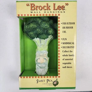 Vtg 1995 Sweet Pea Broccoli Brock Lee R Vandamme 8" Tall Whimsical Wall Hanging - Picture 1 of 14
