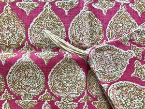RAOUL TEXTILES Sari Fuchsia Pink Paisley Linen Throw Pillow Cover New - Picture 1 of 3