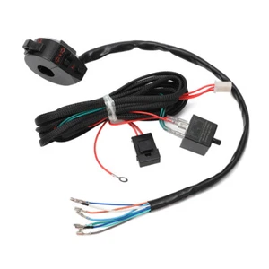 UNIVERSAL MOTORCYCLE INDICATOR WIRING LOOM HARNESS SWITCH KIT 12V NO INDICATORS - Picture 1 of 8