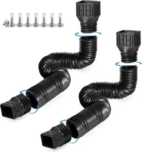 YOTODY 2 Pack Rain Gutter Downspout Extensions Flexible,Down Spout Extender U3 - Picture 1 of 8