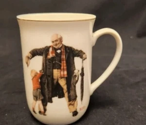 Vintage Norman Rockwell Gold Trim Coffee Cup1936 The Saturday Evening Post - Picture 1 of 3