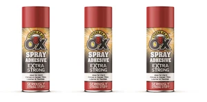 3 x 500ml SAAO Heavy Duty Spray Adhesive Glue for Carpet Tile Craft Fabric Paper - Picture 1 of 1