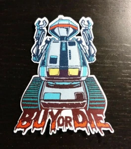 PATCH - "Buy or Die" - Chopping Mall Killer Robots, Horror gewebt, Bügelbild Patch - Bild 1 von 1