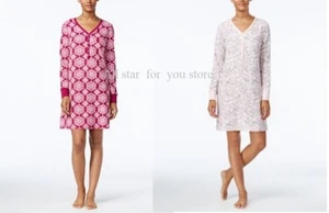 Charter Club Fleece Sleepshirt Printed Textured Sleep shirt  XS, S,  L - Picture 1 of 3