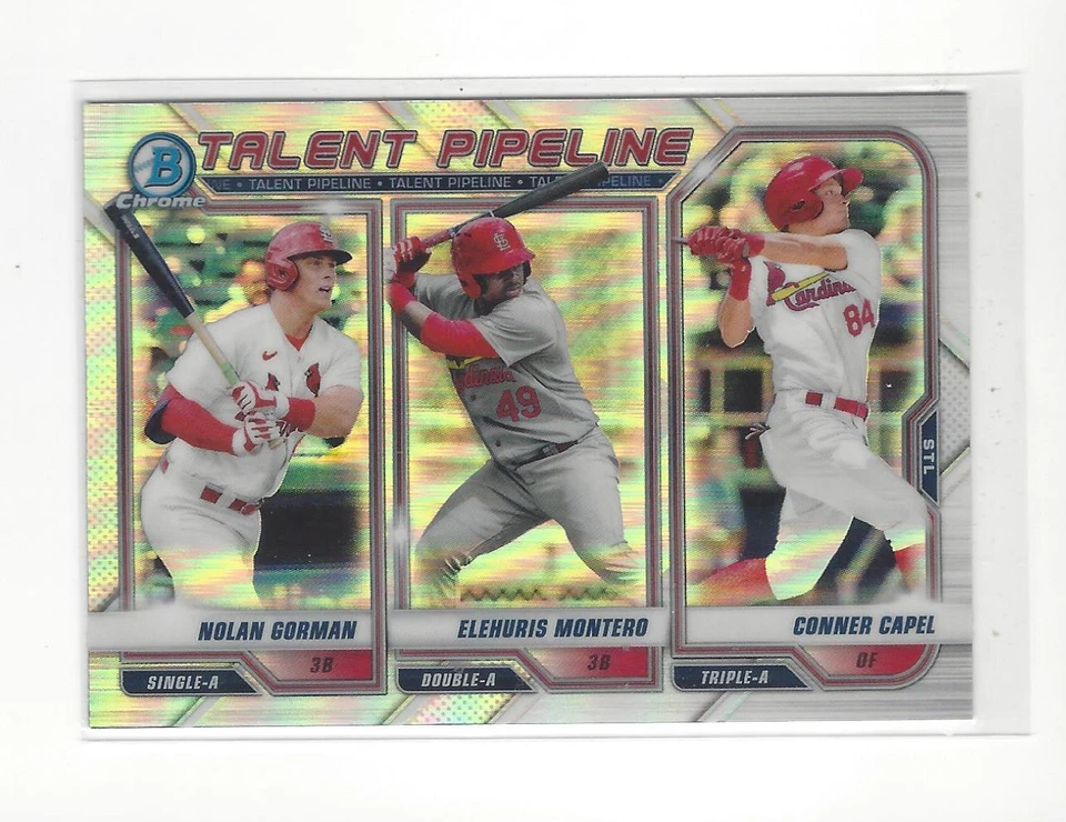2021 Bowman Chrome Talent Pipeline Refractor N. Gorman/Montero/Capel Cardinals - Image 1 of 1