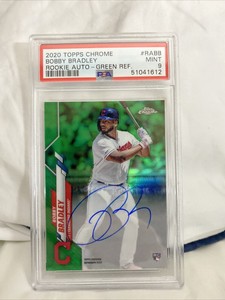 2020 Topps Chrome Rookie Auto Green Refractor Bobby Bradley #RABB PSA 9 80/99