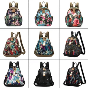 Oxford Cloth Bag Floral Printed Shoulder Bag Women's Backpack Student Backpack - Picture 1 of 38