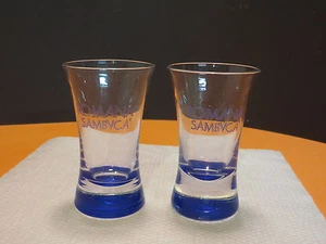 Coppia Bicchieri Romana Sambuvca Shot (2) Base Pesante da Collezione Bar Ware Pubblicità - Foto 1 di 4