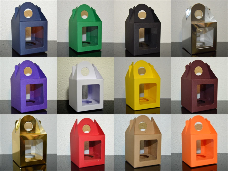 10 x Single Cupcake / Muffin / Fairy Cake Boxes With 2 Windows, Choose Colour  - Image 1 of 1