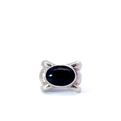 Anillo De Ónix Negro Natural De Plata Esterlina De 16.13mm - Imagen 1 de 4