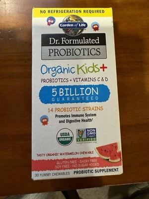 Garden of Life Dr Formulated 有机儿童 + 益生菌 西瓜 30 咀嚼 11/25 — 第 1/4 张图片