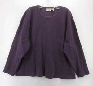 VINTAGE Sonoma Sweater Women 2X Plus Purple Pullover Crewneck Thermal Waffle - Picture 1 of 9
