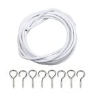 2m Curtain Wire Screw Eyes and Hooks Office Net Curtain Rods Clothesline