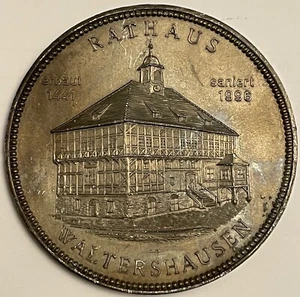 Medaille Thüringen Waltershausen Rathaus Zinn - Bild 1 von 2