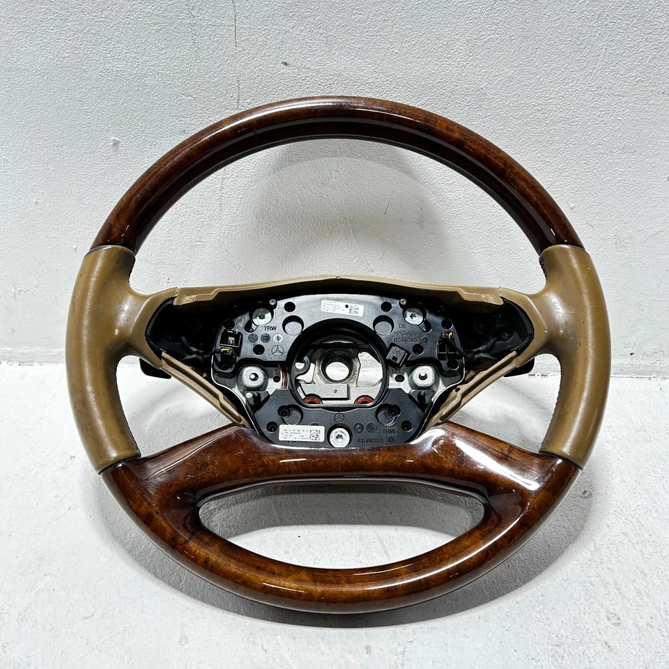 2012 MERCEDES BENZ S550 WOOD STEERING WHEEL W/ PADDLE SHIFTERS OEM - Image 1 of 4