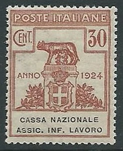 1924 REGNO PARASTATALI CASSA NAZ LAVORO 30 CENT VARIETà O ROTTA MNH ** - M40 - Picture 1 of 1
