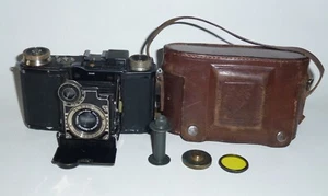 Super Nettel Black Zeiss Ikon Folding Camera+50mm f/3.5 Tessar Lens - Picture 1 of 9
