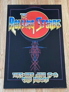 Póster de concierto original de los Rolling Stones de 1975 San Francisco nunca exhibido - Imagen 1 de 23