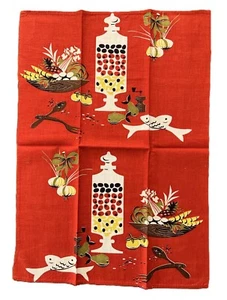 Neu ohne Etikett Vintage Martex Geschirrtuch Fisch Oliven Salat - Bild 1 von 6