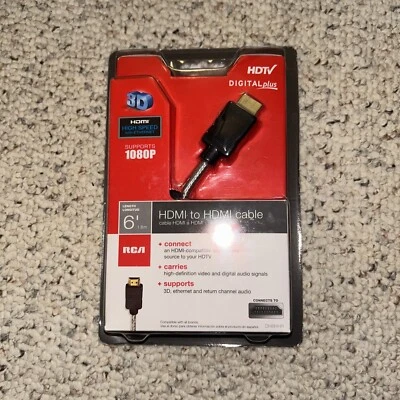 HDMI Cable~6FT RCA~HDTV Digital Plus~Supports 1080p - Image 1 of 4