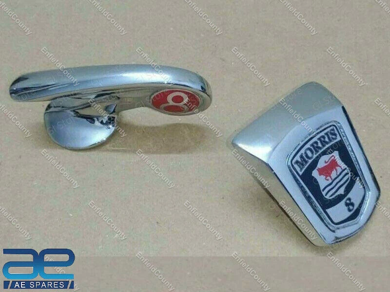 Emblema Badge Cromato Per Radiatore E Cofano Per Morris 8 Otto Auto GEC - Immagine 1 di 3
