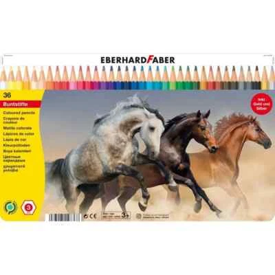 EBERHARDFABER Eberhard Faber Farbstifte Bunststifte hexagonal 36er im Blech-Etui