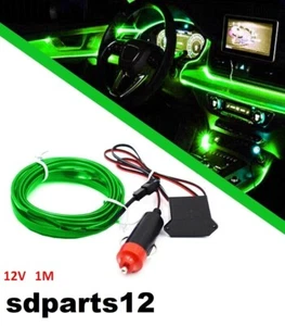 Striscia Interni Luce Auto Fibra Ottica 12v Decorazione Filo 1mt Verde Atmosfera - Foto 1 di 14