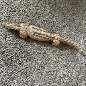 Vintage Hand Carved Wooden Crocodile  Artifact 31 Inches long - Afbeelding 1 van 9