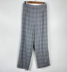 Vintage Talbots Size 10 Wool Blend Plaid Pants Gray Work Career Academia - Picture 1 of 5