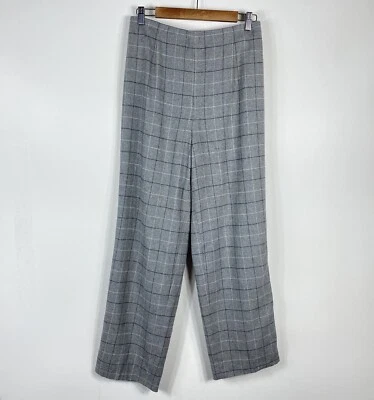 Vintage Talbots Size 10 Wool Blend Plaid Pants Gray Work Career Academia - Image 1 of 4