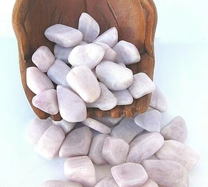 Three Kunzite Med Tumbled Stones 20-25mm Grade A Reiki Healing Crystal Heart  - Picture 1 of 5
