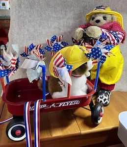 Oso de peluche Apple Whimseys "My Hero" edición limitada con vagón sin etiqueta - Imagen 1 de 7