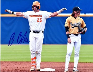 Blake Burke Tennessee Vols autograph signed 8x10 baseball photo Brewers CWS - Picture 1 of 1
